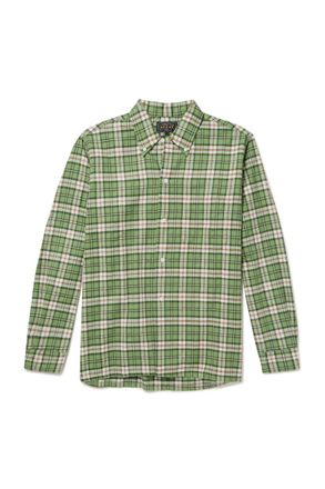 Beams Plus Button-Down Collar Checked Cotton-Dobby Shirt