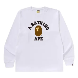 A Bathing Ape College Long-Sleeve T-Shirt White 1M30111011-WHITE