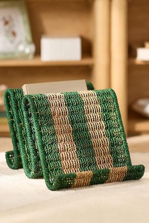 Anthropologie Lisette Seagrass Wavy Stripe Magazine Holder