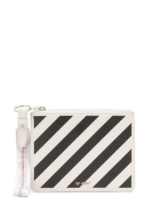 Off-white diagonal stripe clutch bag - women - Polyurethane - OS
