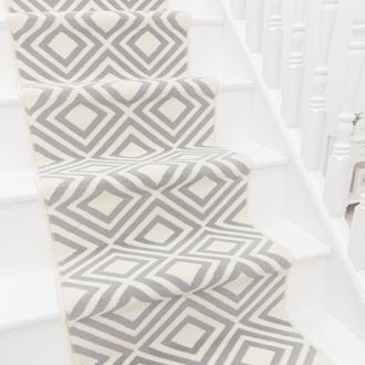 Runrug Stair Runner Carpet for Staircases - Soft & Comfy, 9mm - Kilim in Grey | Size: 60 cm x 630 cm