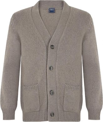 Fedeli Sjaalkraag Vest - Heren - Vesten - Beige - L - Wol - Truien & Vesten