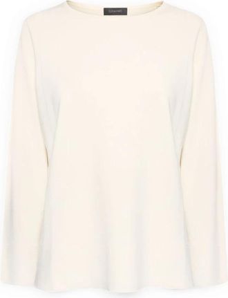 Elena Miro Viscose Blend Boot-Neck Top - Dames - Longsleeves - Wit - 2XL - Polyester - Tops