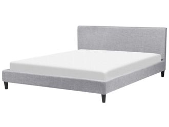 Beliani Beliani - Letto Sfoderabile In Tessuto Grigio Chiaro 180 X 200 Cm Fitou