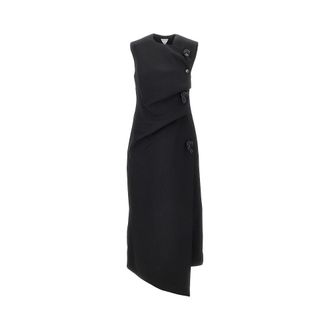Bottega Veneta Wool twill dress with Knot details Woman 40