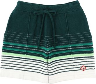 Casablanca Horizontal Striped Boucl&eacute; Cotton-Blend Shorts