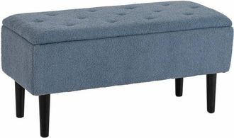 HOMCOM Ba&uacute;l De Almacenaje De Dormitorio Banco De Almacenamiento Capacidad 47l Con Tapa Abatible Y Patas De Madera Para Sal&oacute;n Carga 120 Kg 95x38x45 Cm - Homco