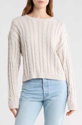 Abound Cable Crew Sweater in Ivory Combo at Nordstrom Rack, Size X-Small