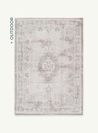 Louis De Poortere Dise&ntilde;o De Medallones - Alfombra De Medallones Del Mundo Desvanecido - Hecha En B&eacute;lgica - Acabado A Mano - Antideslizante Natural - 100% Algod&oacute;n - Sal 