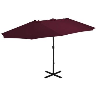 vidaXL Sombrilla De Jard&iacute;n Palo De Aluminio Rojo Burdeos 460x270 Cm Vidaxl