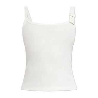 Courr&egrave;ges Dames, Tops, Wit, Maat: M Katoen