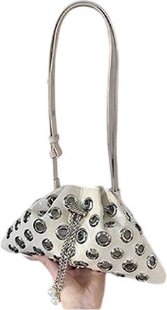 XY London Womens XY London Janieka Eyelets Shoulder Bag - Cream - Size: ONE size