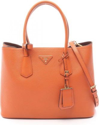 Prada Orange Leather Tote Bag (Pre-Owned)