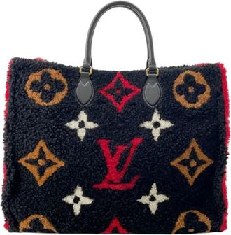 Louis Vuitton 2019 Monogram Giant Shearling Teddy Onthego GM boekentas - Zwart