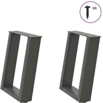 vidaXL Vidaxl - Patas Para Mesa De Centro En Forma De U (2 Unidades), Antracita, 28 X (42-43) Cm, Acero