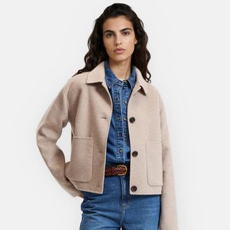 La Redoute Collections Korte, handgemaakte jas van gemengde wol