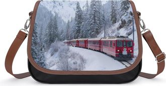 Generic Train Travels Through Snowy Forests Fashion Womens Crossbody Bags Novelty Handbag Shoulder Bag Purse