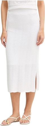 Joseph Ribkoff Rokken, Dames, Wit, XS, Nylon, Rok met hoge taille en ribbels