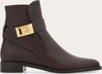 Ferragamo Women Hug buckle ankle boot Brown Size 11.5