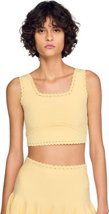 Sandro Knit crop top in Butter at Nordstrom, Size X-Small