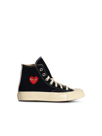 Converse Comme des Garçons spielen x Converse Red Heart schwarze Tela -Turnschuhe