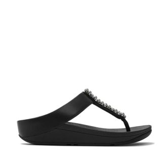 FitFlop Fitflop Womens Fino Pearls-And-Crystal Toe-Post Sandals