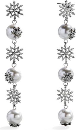 BaubleBar Snow & Behold Crystal Drop Earrings in Silver Multi at Nordstrom