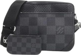Louis Vuitton Pre-owned Damier Graphite 3D Trio Messenger Shoulder Bag - Dames - Vintage Schoudertas - Zwart - ONE Size - Vintage