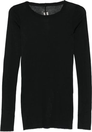Rick Owens Top semi trasparente con maniche lunghe - Nero