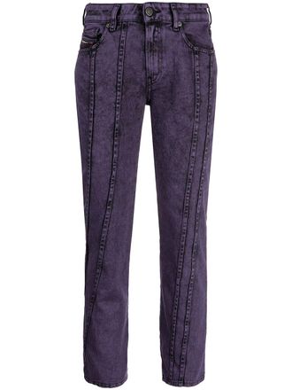 Diesel D-Joy slim cropped jeans - women - Cotton/Polyester/Spandex/Elastane/Calf Leather - 28/32 - Purple