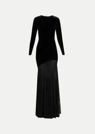 La Petite Robe Di Chiara Boni Janina Velvet A-Line Gown