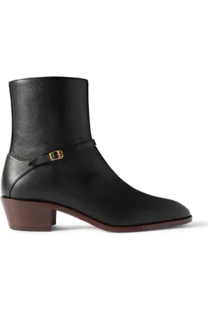 Valentino Garavani VLogo Buckled Leather Ankle Boots