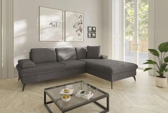 Sit&more Ecksofa »Morris Jubi L-Form, B: 247 cm« mit Armteilfunktion & 1 Zierkissen, optional Bettfunktion