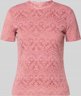 Jake*s T-Shirt aus Spitze mit Rundhalsausschnitt in Altrosa, Gr&ouml;&szlig;e XXL