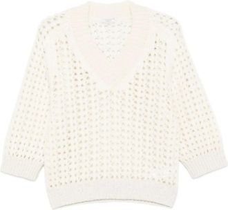 PESERICO Maglione con scollo a V - Bianco