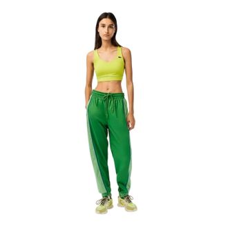 Lacoste Elastische, slim-fit trainingsbroek met kleurblokken voor dames (Dragon)