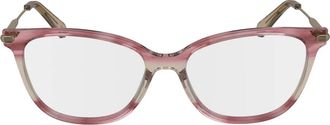 Longchamp Gestreepte Roze Brillen Monturen - unisex - Brillen - Roze - 54 MM - Accessoires