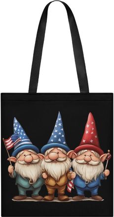 Generic U.S Flag Gnomes Tote Bag for Women Men Shoulder Bags Purses Pouch Handbags