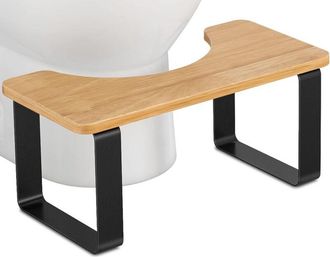 OEM Tabouret De Toilette - Metal Y Madera - Altura 18 Cm - Para Postura En Cuclillas - Negro - 1 Unidad