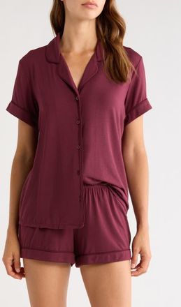 Nordstrom Moonlight Eco Short Pajamas in Burgundy Royale at Nordstrom, Size X-Large