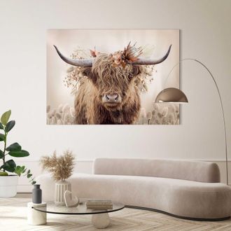Reinders Deco-Panel »Highlander in Blumen«