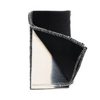 Studio Variously Siro Brown And White Ombre Textured Throw In Hand Spun Merino And Hand Stitched Hem in Black/white at Nordstrom