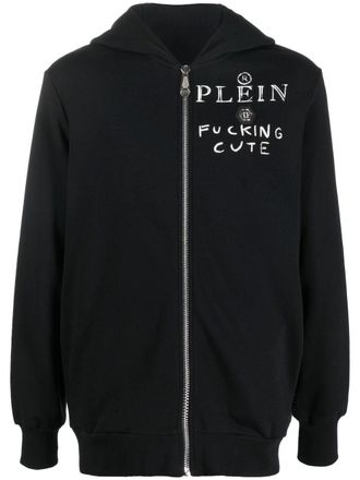 Philipp Plein Teddy Bear print logo hoodie - Black