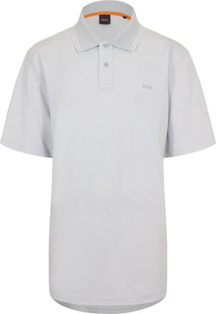 HUGO BOSS Mens Peoxfordnew Short Sleeve Polo Shirt in Pastel Grey - Size X-Large