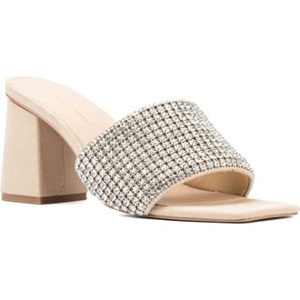 Fashion To Figure Serena Embellished Sandal - Wide Width in Nude at Nordstrom Rack, Size 9