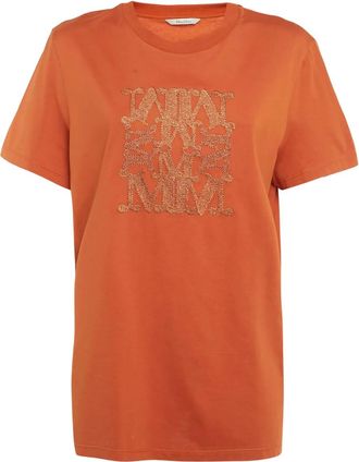 Max Mara T-shirt con logo - Arancione