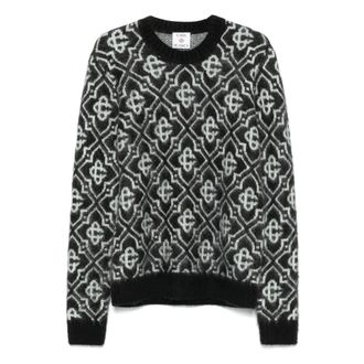 Casablanca Round-neck Knitwear, male, Multicolor, L, Monogram Crew Neck Jumper Men