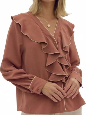 Entro Ruffle Blouse In Cinnamon