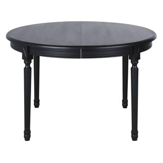 Maisons du monde Mesa de comedor redonda extensible negra para 6/8 personas, 120/200 cm