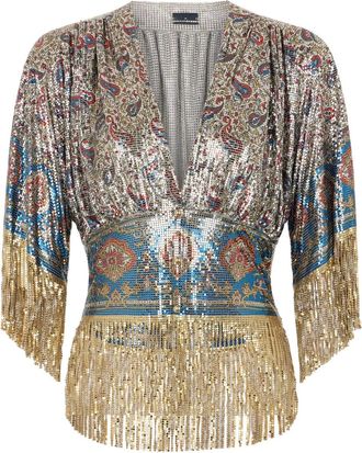 Paco Rabanne Top con paillettes - Toni neutri